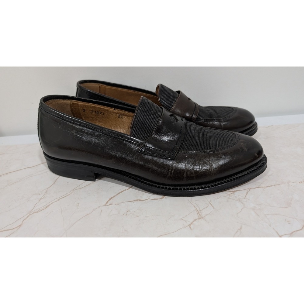 Vtg Steeple Gate Mens Leather Penny Loafers Made in Italy Dress Shoes 9.5 71071